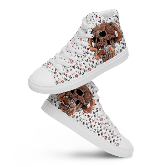 Women’s high top canvas shoes- Single skull GSCS003